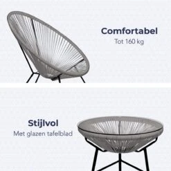 LifeGoods Acapulco Bistroset - 3-Delig - Tuinset Met Bijzettafel - Grijs 12 LifeGoods Acapulco Bistroset - 3-Delig - Tuinset Met Bijzettafel - Grijs -Tuin- En Buitengereedschapswinkels 1200x1200 756