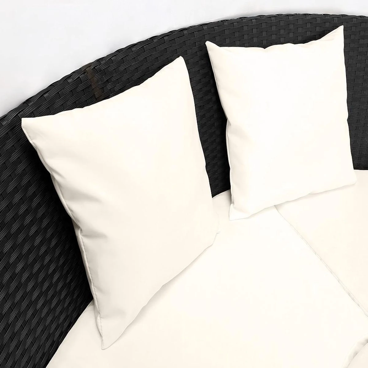 Casaria Polyrattan Zonne-Eiland Ø185cm – Incl. Kussens - Zwart Crème 11 Casaria Polyrattan Zonne-Eiland Ø185cm – Incl. Kussens - Zwart Crème - Afbeelding 11