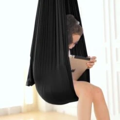 Merkloos Schommelstoel - Hangmat - Schommel - Kalmerend - Luchtdoorlatend - Kinderen - Zwart -Tuin- En Buitengereedschapswinkels 1200x1200 886