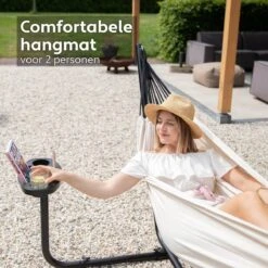 Vita5 Hangmat Met Standaard – 2 Persoons – Incl. Bekerhouder – 205kg Draaggewicht – Beige/Wit 15 Vita5 Hangmat Met Standaard – 2 Persoons – Incl. Bekerhouder – 205kg Draaggewicht – Beige/Wit -Tuin- En Buitengereedschapswinkels 1200x1200 910