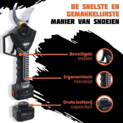 Reichlër® Elektrische Snoeischaar - 40 Mm Snijdiameter - 2x Accu - Anti-cut Functie - Heggenschaar - Takkenschaar - Zwart 9 Reichlër® Elektrische Snoeischaar - 40 Mm Snijdiameter - 2x Accu - Anti-cut Functie - Heggenschaar - Takkenschaar - Zwart -Tuin- En Buitengereedschapswinkels 1200x1200 949