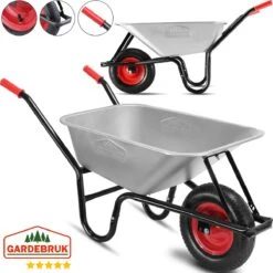 Gardebruk Kruiwagen 100L - Luchtband - 250kg Draagkracht Zilver -Tuin- En Buitengereedschapswinkels 1200x1200 984