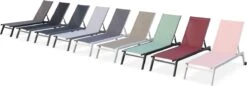 ELSA - Set Van 2 Ligstoelen Van Aluminium En Textileen, Ligbed Multipositioneel Met Wieltjes, Kleur Grijs/lichtgrijs -Tuin- En Buitengereedschapswinkels 1200x418 1