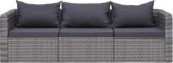 VidaXL 3-delige Loungeset Met Kussens Poly Rattan Grijs -Tuin- En Buitengereedschapswinkels 1200x442