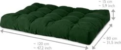 Beautissu Style – Palletkussen Set – 1x Zitkussen 120x80 Cm & 1x Rugkussen 120x40 Cm – Donker Groen -Tuin- En Buitengereedschapswinkels 1200x494