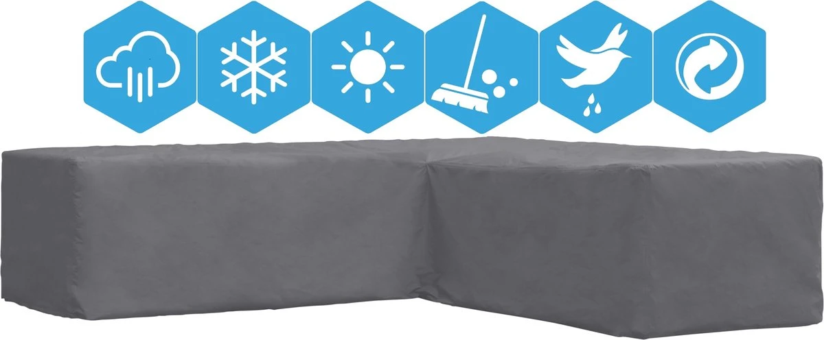 Weersbestendige Beschermhoes Voor Hoekbank | 250/90 X 250/90 X 70 Cm (L-vorm) - Tuinbank / L-Vorm -Waterdicht - Grijs 1 Weersbestendige Beschermhoes Voor Hoekbank | 250/90 X 250/90 X 70 Cm (L-vorm) - Tuinbank / L-Vorm -Waterdicht - Grijs