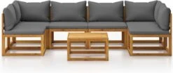 Decoways - 7-delige Loungeset Met Kussens Massief Acaciahout -Tuin- En Buitengereedschapswinkels 1200x509