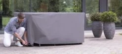 Weersbestendige Beschermhoes Tuinset | 245 X 150 X 95 Cm | Premium | Waterproof | TÜV Rheinland Gecertificeerd | Hoes Voor Tuin | Waterdicht | Solution Dyed (verkleuring Onmogelijk) | Grijs / Antraciet -Tuin- En Buitengereedschapswinkels 1200x541