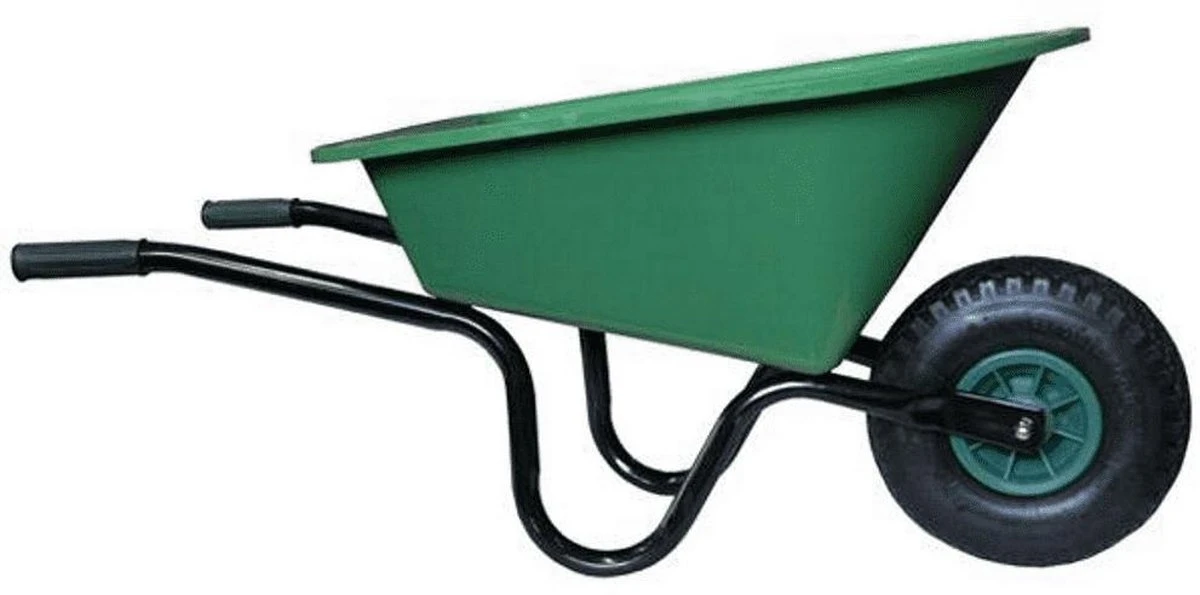 MM Eurotool Kinderkruiwagen Metaal Met Kunststof Bak - Groen 2 MM Eurotool Kinderkruiwagen Metaal Met Kunststof Bak - Groen - Afbeelding 2