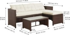 Teamson Home 3-Delig Hoek Loungeset - Tuinmeubelen - Tuinbank - Omvat Tafel En Kussens - Rotan - Bruin/Wit 18 Teamson Home 3-Delig Hoek Loungeset - Tuinmeubelen - Tuinbank - Omvat Tafel En Kussens - Rotan - Bruin/Wit -Tuin- En Buitengereedschapswinkels 1200x603 2