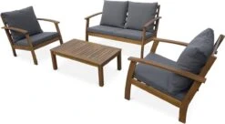 Houten Loungeset 4 Plaatsen - Ushuaïa - Grijs Kussens, Bank, Fauteuils En Lage Tafel Van Acacia, Design 7 Houten Loungeset 4 Plaatsen - Ushuaïa - Grijs Kussens, Bank, Fauteuils En Lage Tafel Van Acacia, Design -Tuin- En Buitengereedschapswinkels 1200x659 3