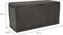 Keter Samoa Opbergbox - 270 L - 117x45x57 Cm - Grafiet -Tuin- En Buitengereedschapswinkels 1200x667