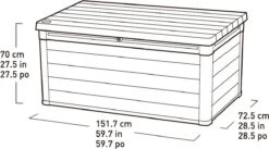 Keter Denali Opbergbox - 570L - 151,7x72,5x70cm - Grijs -Tuin- En Buitengereedschapswinkels 1200x668