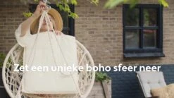 Vita5 Macramé Hangstoel - Voor Binnen En Buiten - Zonder Standaard - Incl. Kussen, Boekenvak En Beschermhoes - Tot 150kg - Zwart -Tuin- En Buitengereedschapswinkels 1200x675 5