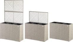 Casaria Polyrattan Bloembak – 3 Bakken Klimophek - Crème -Tuin- En Buitengereedschapswinkels 1200x697 2