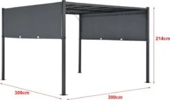 Pergola Fortaleza Tuinpaviljoen Met LED Verlichting 3x3 M Donkergrijs -Tuin- En Buitengereedschapswinkels 1200x710 1