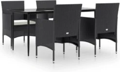 VidaXL 5-delige Tuinset Met Kussens Zwart -Tuin- En Buitengereedschapswinkels 1200x723