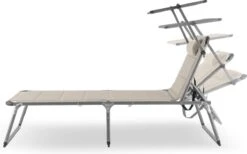 Blumfeldt Amalfi Ligstoel Tuin , Ligbed 70x37x200cm , Schuimrubberbekleding En Hoofdkussen , Rugleuning Verstelbaar Op 5 Standen , Zonnekap Voor Zonnebaden Zonder Verblind Te Worden -Tuin- En Buitengereedschapswinkels 1200x750