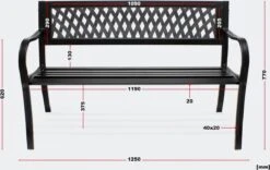 Tuinbank - Marijke -Tuinbankje - Tuinbank Metaal - Tuinbank Hout - Weersbestendig - 126 X 53 X 77 Cm -Tuin- En Buitengereedschapswinkels 1200x759 1