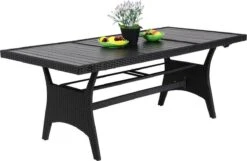 Casaria Polyrattan Tuintafel - WPC Tafelblad 190x90x74 Cm – Zwart -Tuin- En Buitengereedschapswinkels 1200x783 9