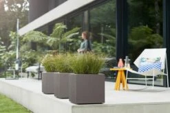 Elho Vivo Structure Finish Vierkant 40 - Plantenbak Voor Binnen & Buiten - Ø 39 X H 41 - Grijs/Warm Grijs -Tuin- En Buitengereedschapswinkels 1200x800 488