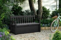 Keter Eden Garden Bench Opbergbank - 265L - 140x60x84cm - Zwart/Grijs -Tuin- En Buitengereedschapswinkels 1200x800 64
