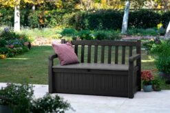 Keter Eden Garden Bench Opbergbank - 265L - 140x60x84cm - Zwart/Grijs -Tuin- En Buitengereedschapswinkels 1200x800 65