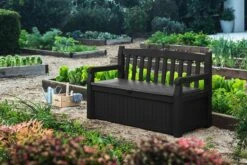 Keter Eden Garden Bench Opbergbank - 265L - 140x60x84cm - Zwart/Grijs -Tuin- En Buitengereedschapswinkels 1200x800 66