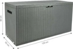 Verrijdbare Tuinkussen Opbergbox - Rattan Look - Zwart - 350 Liter -Tuin- En Buitengereedschapswinkels 1200x804 4
