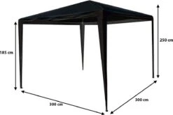 Partytent 3x3m Zwart Budget Zonder Zijwanden -Tuin- En Buitengereedschapswinkels 1200x804 5