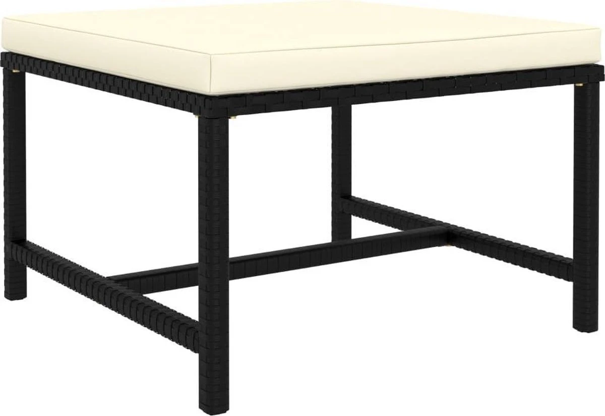 VidaXL 4-delige Loungeset Met Kussens Poly Rattan Zwart 12 VidaXL 4-delige Loungeset Met Kussens Poly Rattan Zwart - Afbeelding 12