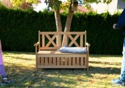 Needs&wants® Houten Tuinbank Met Opbergruimte, 2-zits Kistbank Houten Klassieke Bank Opslag, Grote Tuinopbergbank Van Massief Hout Weerbestendig Voor Buiten Tuin, Balkon, Terras, 115x61x85 Cm, Donker-bruin -Tuin- En Buitengereedschapswinkels 1200x849