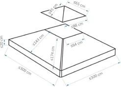Outsunny Vervangend Dak Voor Metalen Tuinpaviljoen Paviljoen Partytent Tuintent 3x3 84C-041 -Tuin- En Buitengereedschapswinkels 1200x864