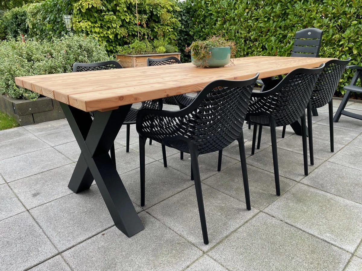 Tuintafel Douglas 220 Cm X 90 Cm | Stalen Poten | + Montage | Duurzame Eettafel | Onderhoudsarm 6-8 Personen | Geschaafd Hout | DuuMaa 4 Tuintafel Douglas 220 Cm X 90 Cm | Stalen Poten | + Montage | Duurzame Eettafel | Onderhoudsarm 6-8 Personen | Geschaafd Hout | DuuMaa - Afbeelding 4