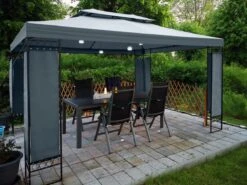 Casaria Paviljoen Lorca 3x3m - UV-bescherming 50+ Metaal - Antraciet -Tuin- En Buitengereedschapswinkels 1200x900 23