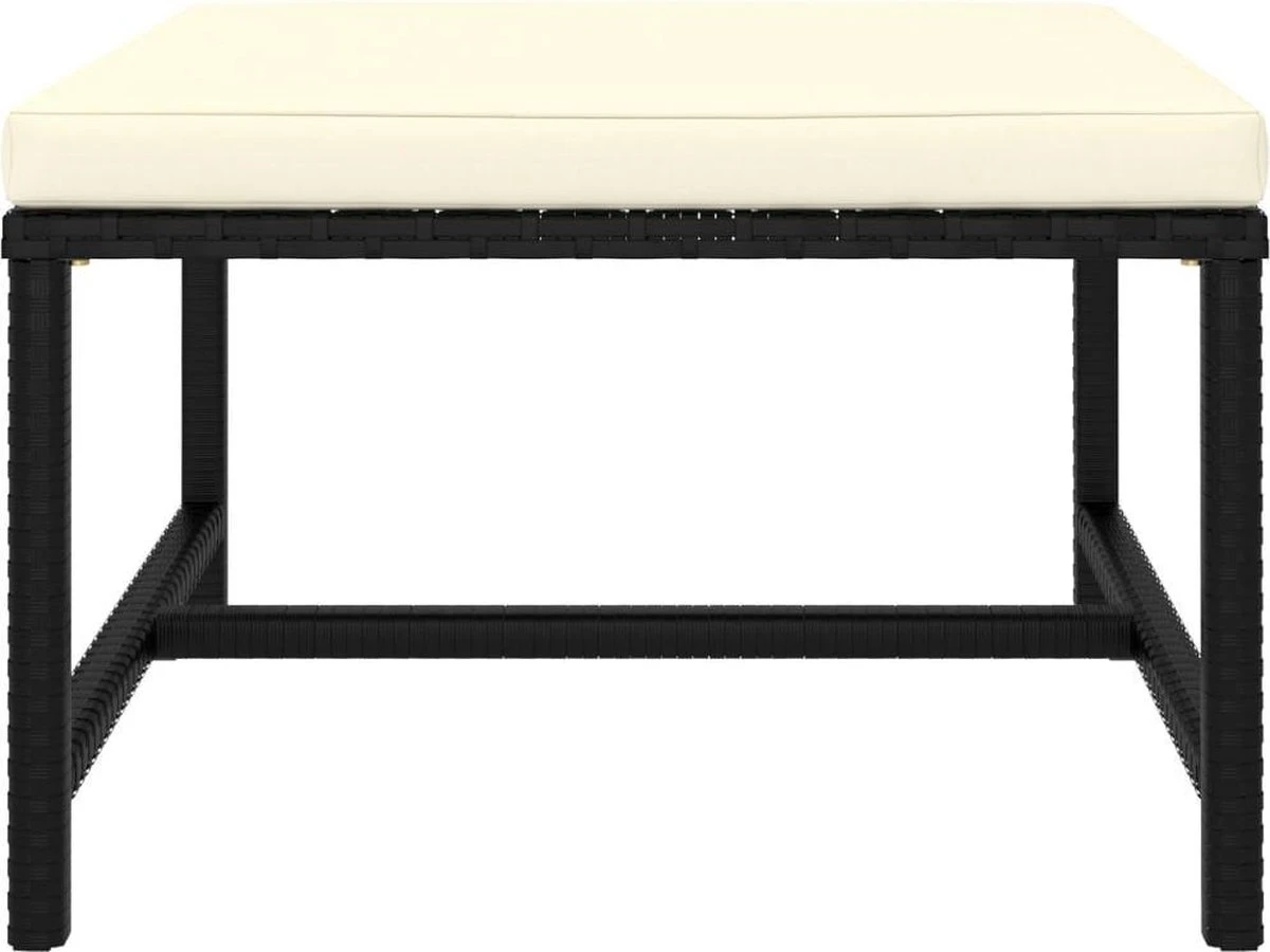 VidaXL 4-delige Loungeset Met Kussens Poly Rattan Zwart 13 VidaXL 4-delige Loungeset Met Kussens Poly Rattan Zwart - Afbeelding 13