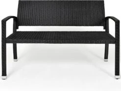 Casaria Polyrattan Tuinbank – 2 Zits UV-bestendig - Zwart 10 Casaria Polyrattan Tuinbank – 2 Zits UV-bestendig - Zwart -Tuin- En Buitengereedschapswinkels 1200x901 4