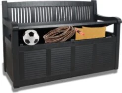 Merkloos Opbergbank Van Kunststof | 130 X 60 Cm | Antraciet -Tuin- En Buitengereedschapswinkels 1200x923 1