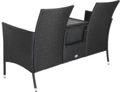Casaria Tuinbank Polyrattan – 2 Zitter Incl. Tafel & Kussens – Zwart -Tuin- En Buitengereedschapswinkels 1200x926 3