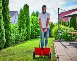 Einhell Strooiwagen GC-SR 12 (12 L - 45 Cm Strooibreedte - Dubbele Duwstang - Kliksluiting Aan Beide Zijden - Verstelhendel - Corrosiebestendige Rol - Behuizing Van Breukvast Kunststof) -Tuin- En Buitengereedschapswinkels 1200x949 3