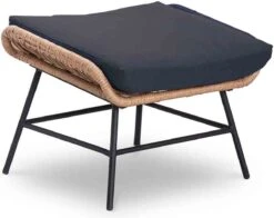 BUITEN Living Dex Wicker Loungestoel Tuin Incl. Wicker Voetenbank | Wicker + Aluminium | Bamboe Antraciet -Tuin- En Buitengereedschapswinkels 1200x951