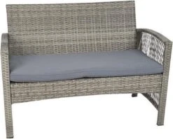 Merkloos Tuin Loungeset Grijs / Bruin - Lounge Set Tuin - Relax Bank - Lounge Bank Tuin - Tuinbank - Loungebank - Tuinset/ Loungebank - Tuinset - Tuinstoel - Loungeset - Rattan Tuinmeubilair - Poly Rotan Tuinmeubelen - Grijs / Bruin -Tuin- En Buitengereedschapswinkels 1200x965