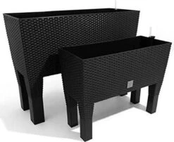 Prosperplast Kunststof Rato Plantenbak Op Poten Met Irrigatiesysteem Antraciet 80 X 33 X 62 Cm - 72 Liter - Balkonbakken/bloembakken -Tuin- En Buitengereedschapswinkels 1200x979 4