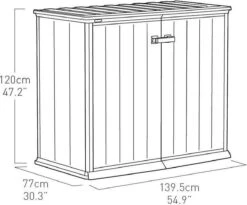 Keter Patio Store Opbergkast - 139,5x77x120cm - Grijs -Tuin- En Buitengereedschapswinkels 1200x995 2