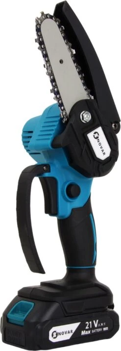 NovarGarden® Mini Kettingzaag NG1 - Met 2x Accu - Takkenzaag - Snoeizaag - Electrisch - Handzaag - Boomzaag - 21V -Tuin- En Buitengereedschapswinkels 414x1200