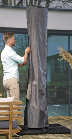 Weersbestendige Parasolhoes - Max. 4 X 4 M - Grijs / Antraciet - Zweefparasol -Tuin- En Buitengereedschapswinkels 627x1200