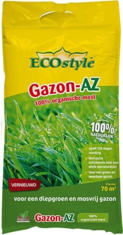 ECOstyle Gazon AZ Organische Gazonmest – Voor Diepgroen En Sterk Gazon – Geeft Tot 120 Dagen Voeding – Werkt Tegen Mos - 135 M² - 10 KG -Tuin- En Buitengereedschapswinkels 629x1200 2