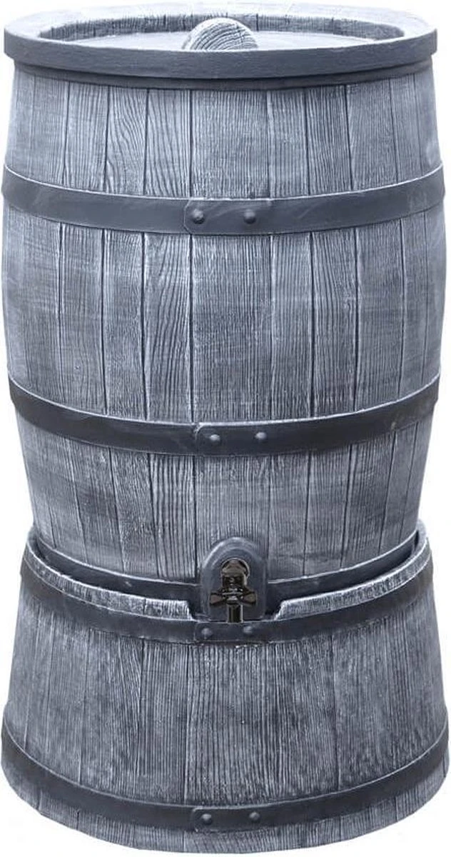 Regentonset Roto 120 Liter + Voet - Grijs 1 Regentonset Roto 120 Liter + Voet - Grijs