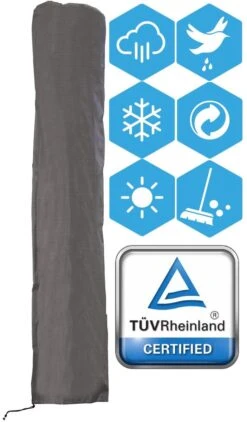 Weersbestendige Parasolhoes - Max. 4 X 4 M - Grijs / Antraciet - Zweefparasol -Tuin- En Buitengereedschapswinkels 703x1200