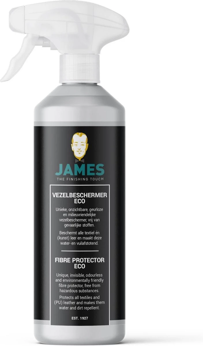 James Textiel Beschermer Impregneer Spray ECO 500ml - Geurloos - Milieuvriendelijk 1 James Textiel Beschermer Impregneer Spray ECO 500ml - Geurloos - Milieuvriendelijk